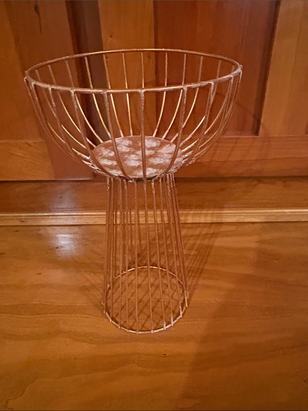Metal Wire Decorative Pedestal Bowl - Copper Finish